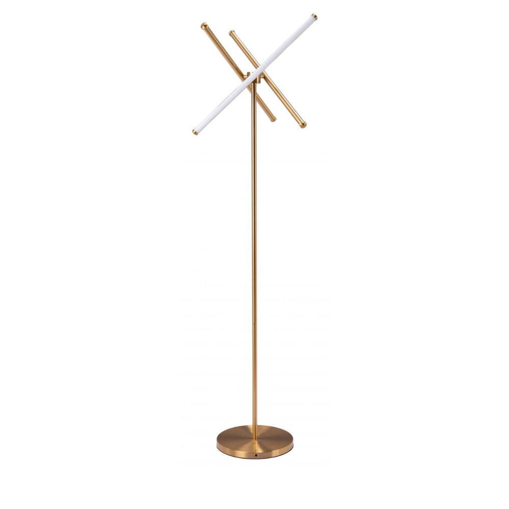 Lámpara de Pie para Sala de Estar | Latón Oro | Acero Galvanizado Silicona | Interior Cuarto Sala de Espera Habitación Decorativa Hogar Interior Decorativos Lampara Iluminacion Lampara Piso Lampara Moderna Luz Cocina Sala de Estar Dormitorio LÁMPARA NOGAL BEAT GARZA