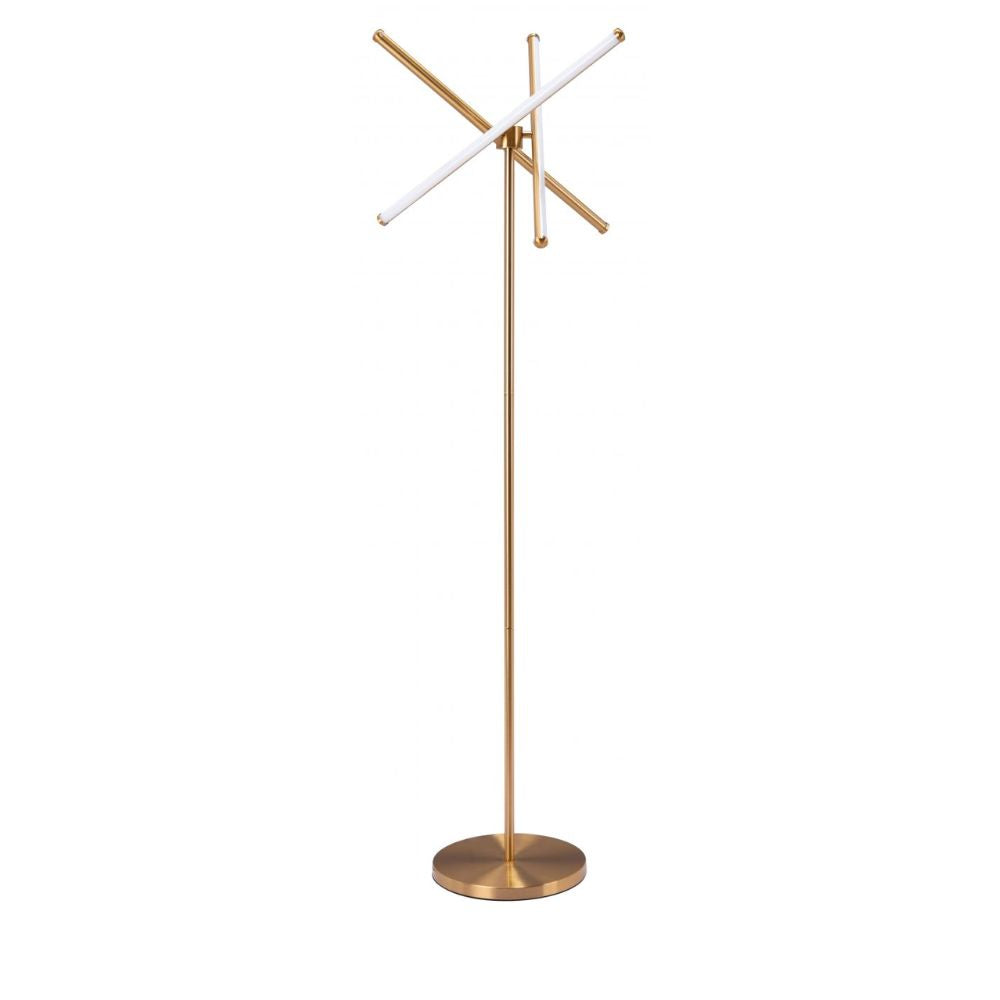 Lámpara de Pie para Sala de Estar | Latón Oro | Acero Galvanizado Silicona | Interior Cuarto Sala de Espera Habitación Decorativa Hogar Interior Decorativos Lampara Iluminacion Lampara Piso Lampara Moderna Luz Cocina Sala de Estar Dormitorio LÁMPARA NOGAL BEAT GARZA