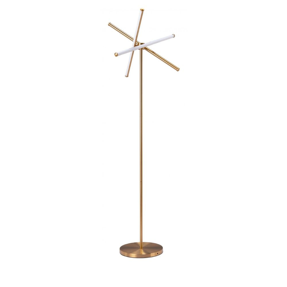 Lámpara de Pie para Sala de Estar | Latón Oro | Acero Galvanizado Silicona | Interior Cuarto Sala de Espera Habitación Decorativa Hogar Interior Decorativos Lampara Iluminacion Lampara Piso Lampara Moderna Luz Cocina Sala de Estar Dormitorio LÁMPARA NOGAL BEAT GARZA