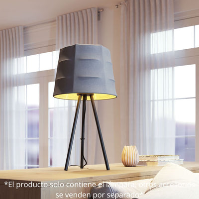 Lámpara de Mesa para Habitación | Gris | Acero Negro Rayón de Polilino | Interior Cuarto Sala de Espera Habitación Decorativa Hogar Interior Decorativos Lampara Iluminacion Lampara Piso Lampara Moderna Luz Cocina Sala de Estar Dormitorio LÁMPARA NOGAL BEAT MOZZI