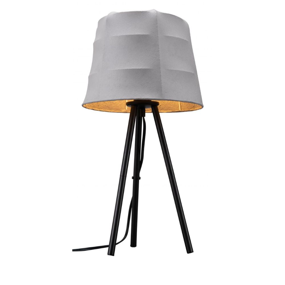 Lámpara de Mesa para Habitación | Gris | Acero Negro Rayón de Polilino | Interior Cuarto Sala de Espera Habitación Decorativa Hogar Interior Decorativos Lampara Iluminacion Lampara Piso Lampara Moderna Luz Cocina Sala de Estar Dormitorio LÁMPARA NOGAL BEAT MOZZI