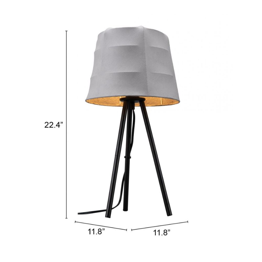 Lámpara de Mesa para Habitación | Gris | Acero Negro Rayón de Polilino | Interior Cuarto Sala de Espera Habitación Decorativa Hogar Interior Decorativos Lampara Iluminacion Lampara Piso Lampara Moderna Luz Cocina Sala de Estar Dormitorio LÁMPARA NOGAL BEAT MOZZI