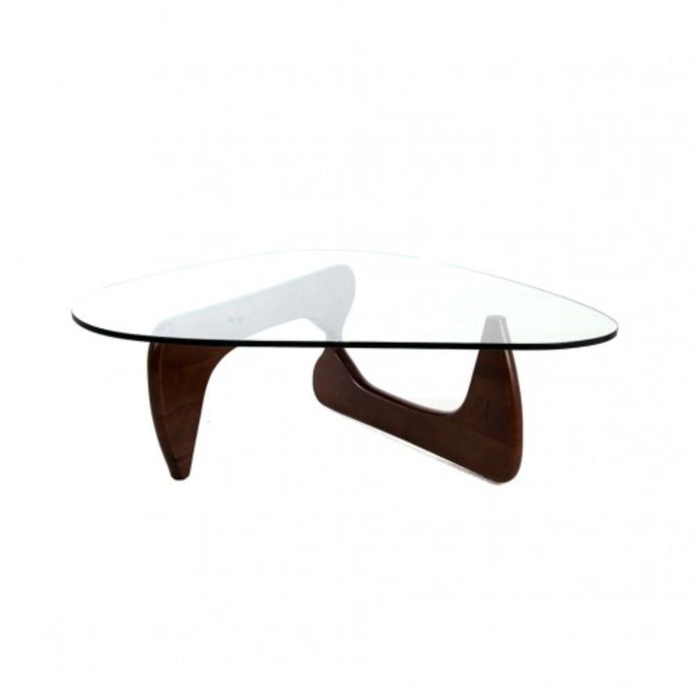 MESA NOGAL BEAT MESA ISAMU | Mesa Comercial Ocasional Uso Central Elegante Sala de Estar Oficina | 40 cm | Base de Madera | Cristal | Interior | Sala de Espera Sala de Estar Espacios Elegantes Decorativa Toque de Distinción Sofisticado Diseño Único