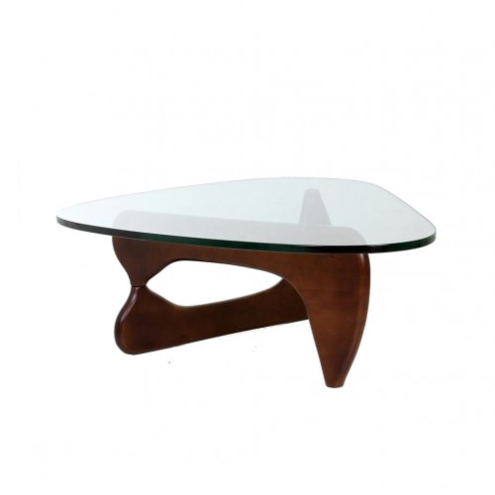 MESA NOGAL BEAT MESA ISAMU | Mesa Comercial Ocasional Uso Central Elegante Sala de Estar Oficina | 40 cm | Base de Madera | Cristal | Interior | Sala de Espera Sala de Estar Espacios Elegantes Decorativa Toque de Distinción Sofisticado Diseño Único