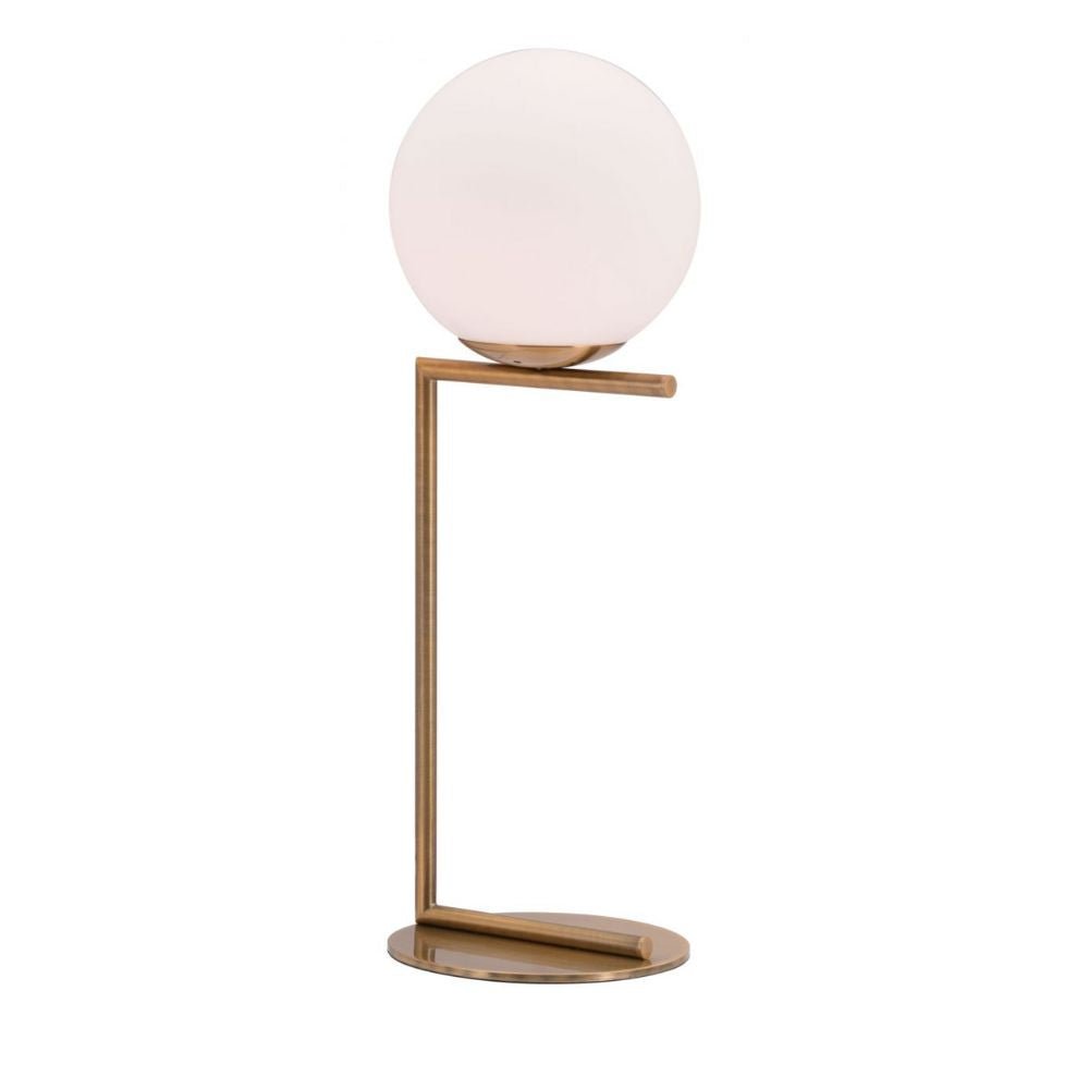 LÁMPARA ZUO BELAIR | Lámpara de Mesa para Escritorio | Latón Oro Blanco | Acero Galvanizado Vidrio Esmerilado | Interior - 56074 - Zuo - NOGAL BEAT -