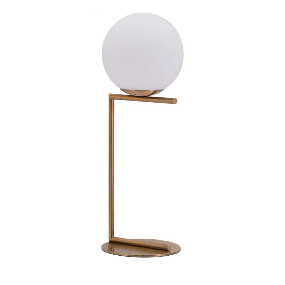 LÁMPARA ZUO BELAIR | Lámpara de Mesa para Escritorio | Latón Oro Blanco | Acero Galvanizado Vidrio Esmerilado | Interior - 56074 - Zuo - NOGAL BEAT -