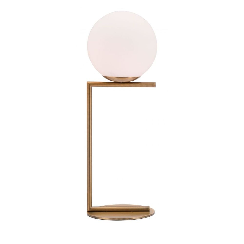 LÁMPARA ZUO BELAIR | Lámpara de Mesa para Escritorio | Latón Oro Blanco | Acero Galvanizado Vidrio Esmerilado | Interior - 56074 - Zuo - NOGAL BEAT -