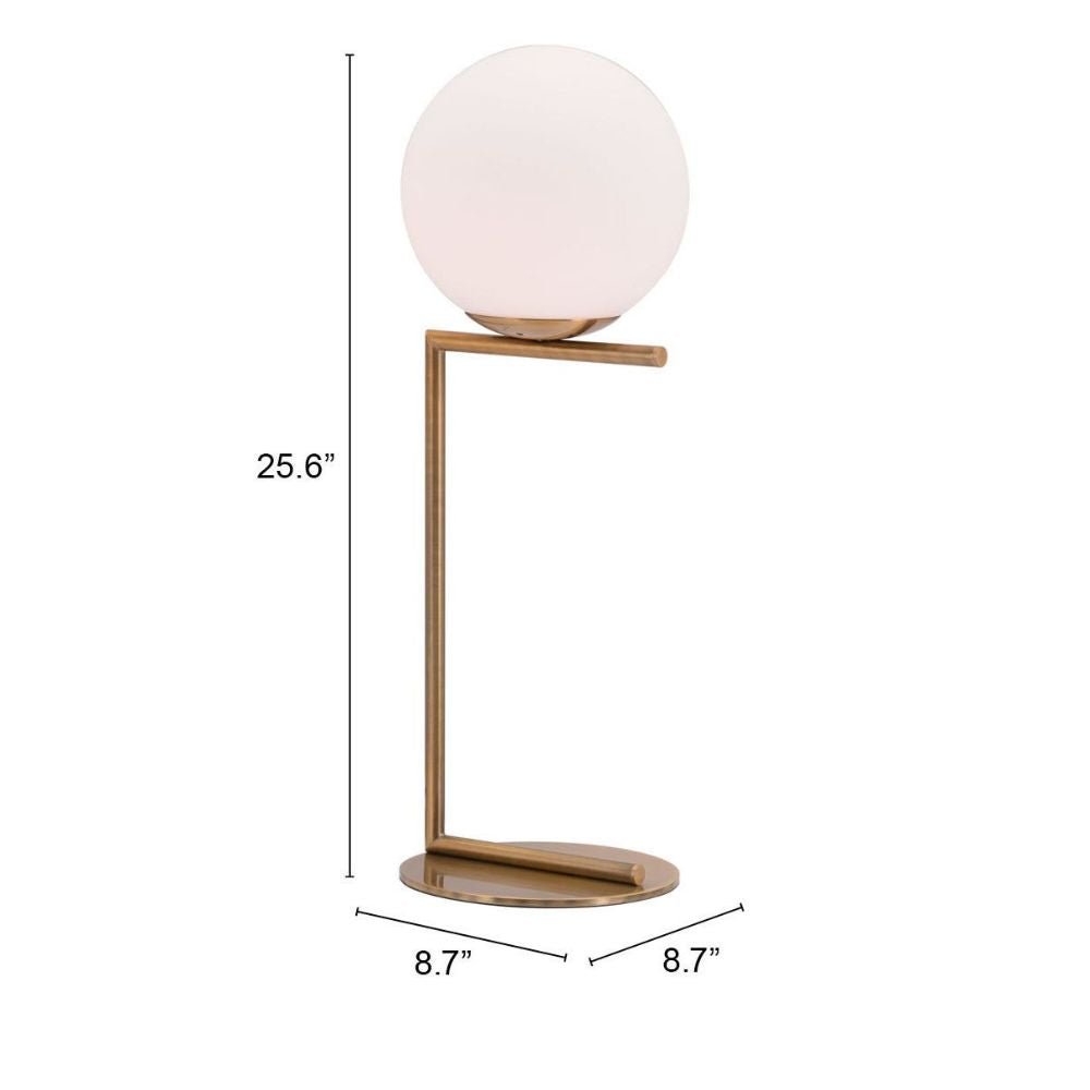 LÁMPARA ZUO BELAIR | Lámpara de Mesa para Escritorio | Latón Oro Blanco | Acero Galvanizado Vidrio Esmerilado | Interior - 56074 - Zuo - NOGAL BEAT -