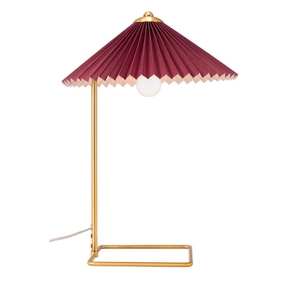 LÁMPARA ZUO CHARO | Lámpara de Mesa para Escritorio | Rojo | Acero Oro PVC | Interior