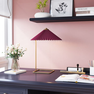 LÁMPARA ZUO CHARO | Lámpara de Mesa para Escritorio | Rojo | Acero Oro PVC | Interior