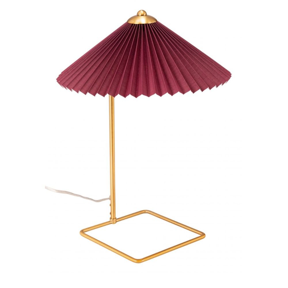 LÁMPARA ZUO CHARO | Lámpara de Mesa para Escritorio | Rojo | Acero Oro PVC | Interior