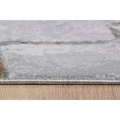 LAVIN ADARA T2259 | Tapete Decorativo para Proyectos Interioristas | Tono Oro + Gris + Azul | Varias Medidas | Interior - T2259-60 x 90 - LAVIN - NOGAL BEAT - Tapetes