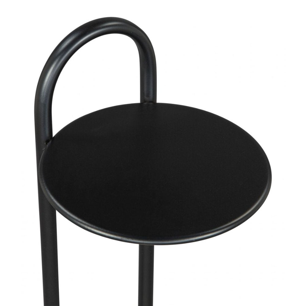 MESA AUXILIAR ZUO CHRISTIAN | Mesa Auxiliar Decorativa Ocasional | 56 cm | Base Mármol Blanco | Negro | Hierro | Interior