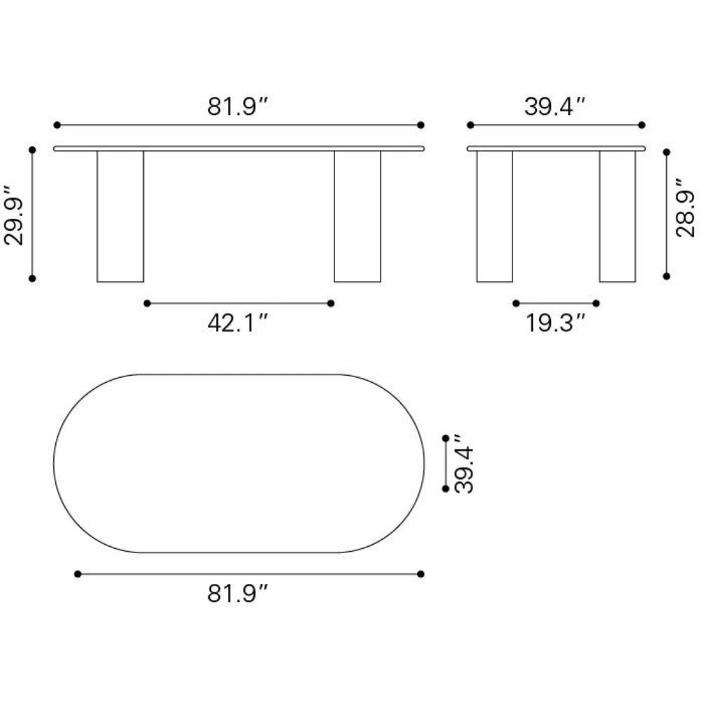 MESA DE COMEDOR ZUO 109857 RISAN | Mesa de Comedor | 76 cm | Beige | Natural | Madera Mango Blanqueada | Interior