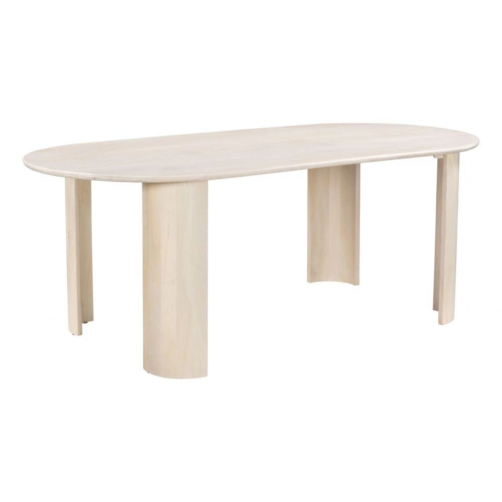 MESA DE COMEDOR ZUO 109857 RISAN | Mesa de Comedor | 76 cm | Beige | Natural | Madera Mango Blanqueada | Interior
