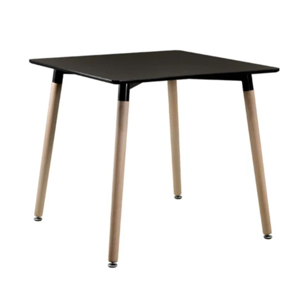 MESA NOGAL BEAT PERLA 75CM x 80CM X 80CM | Mesa Ocasional para Comedor | 75 cm | Estructura Madera de Haya Polipropileno | Exterior Techado