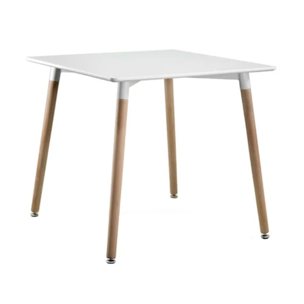 Mesa Ocasional para Comedor | 75 cm | Estructura Madera de Haya Polipropileno | Exterior Techado Cafetería Restaurante Mesa Desayunador Zona de Comida Hotel Bar Bistró Barra MESA NOGAL BEAT PERLA 75CM x 80CM X 80CM CAMCO