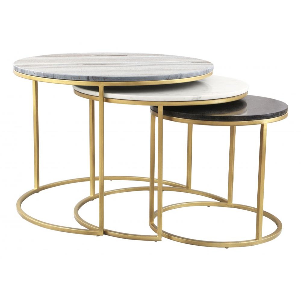 MESA ZUO FRANCO NESTING MESAS | Mesas de Centro para Casa Habitación Hotel | Multicolor | Mármol | Interior