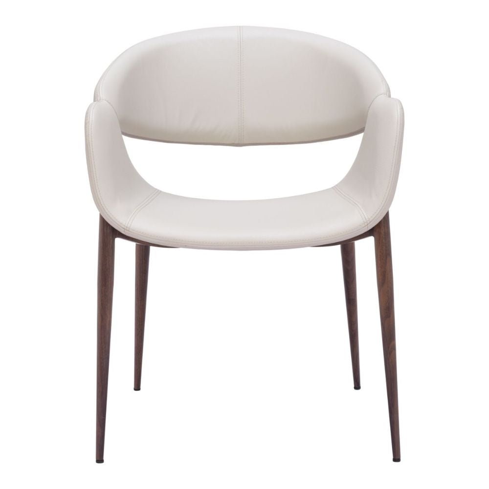 SILLA ZUO LIMAY BGE | Silla de Comedor | Base 4 Puntas | Beige y Nogal | Interior | Sala de Estar Vestibulo Habitación