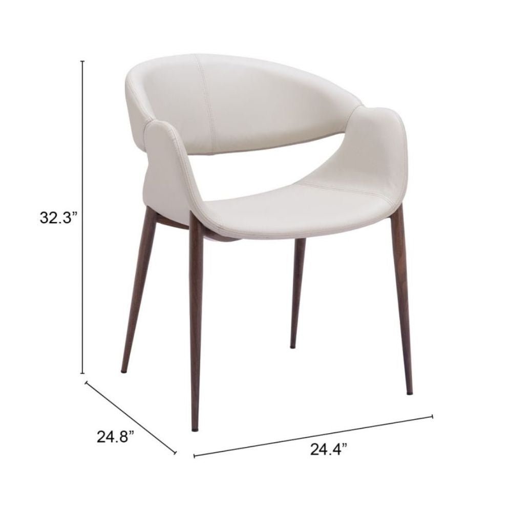 SILLA ZUO LIMAY BGE | Silla de Comedor | Base 4 Puntas | Beige y Nogal | Interior | Sala de Estar Vestibulo Habitación