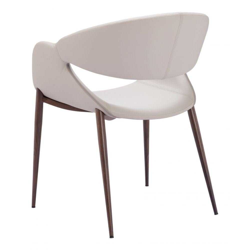 SILLA ZUO LIMAY BGE | Silla de Comedor | Base 4 Puntas | Beige y Nogal | Interior | Sala de Estar Vestibulo Habitación