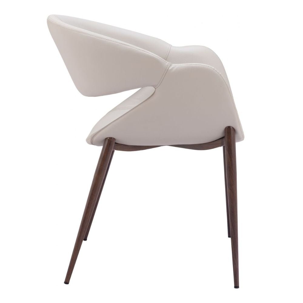 SILLA ZUO LIMAY BGE | Silla de Comedor | Base 4 Puntas | Beige y Nogal | Interior | Sala de Estar Vestibulo Habitación