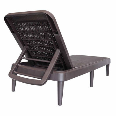 CAMASTRO OFFIHO TAHITI OHV-7030 | Camastro para Playas Hoteles Albercas | Resistente Rayos UV Ambiente Salino | Imitación Mimbre Polipropileno | Interior + Exterior| Terrazas Jardín Casa Verano Diseño Interior Interiorismo Piscina Hostal Loft