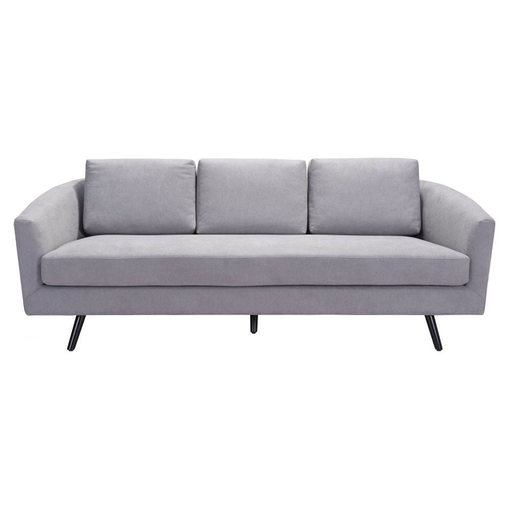SOFÁ ZUO DIVINITY | Sofá Decorativo para Sala de Estar | Base Madera Negro | Gris | Piel Sintética 100% Poliuretano Madera Contrachapada | Interior