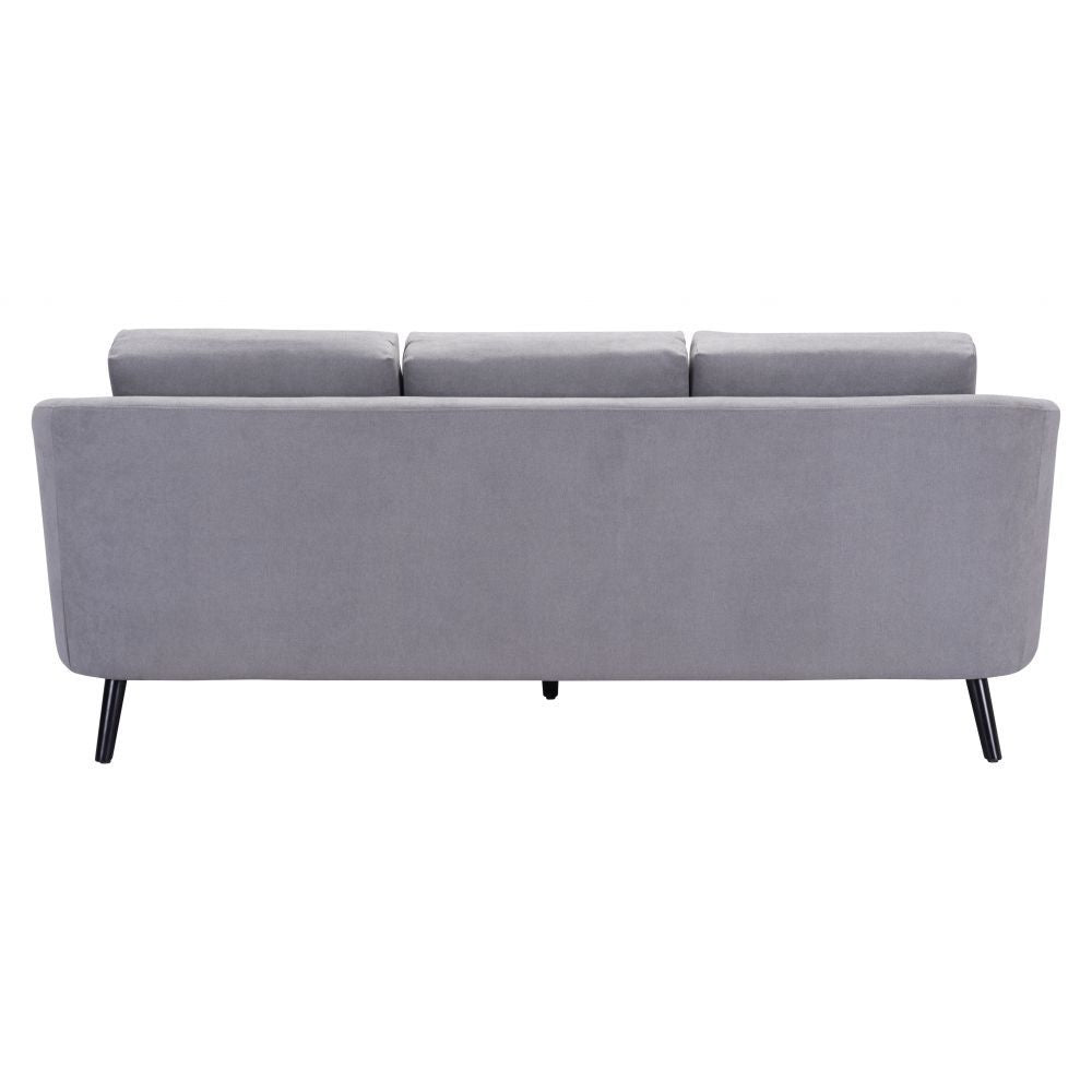 SOFÁ ZUO DIVINITY | Sofá Decorativo para Sala de Estar | Base Madera Negro | Gris | Piel Sintética 100% Poliuretano Madera Contrachapada | Interior