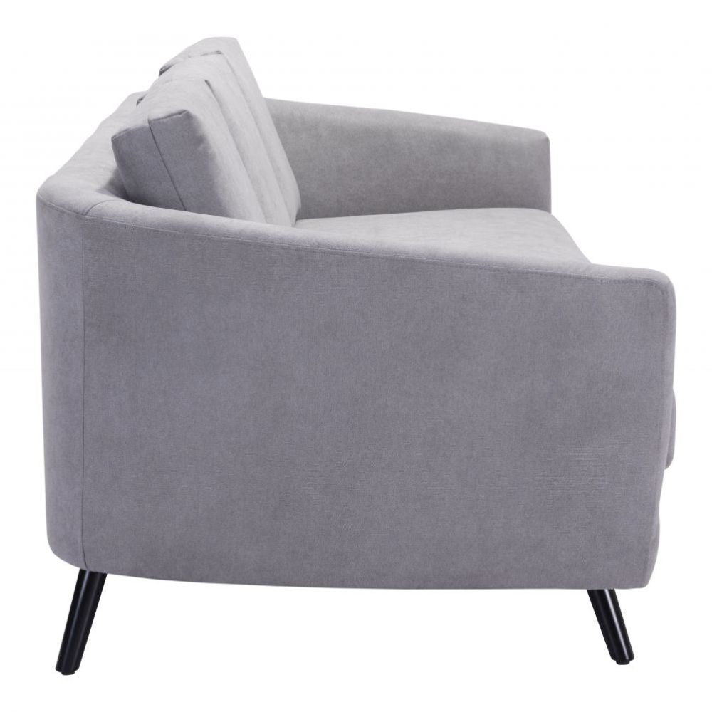 SOFÁ ZUO DIVINITY | Sofá Decorativo para Sala de Estar | Base Madera Negro | Gris | Piel Sintética 100% Poliuretano Madera Contrachapada | Interior