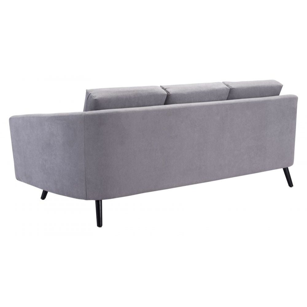 SOFÁ ZUO DIVINITY | Sofá Decorativo para Sala de Estar | Base Madera Negro | Gris | Piel Sintética 100% Poliuretano Madera Contrachapada | Interior