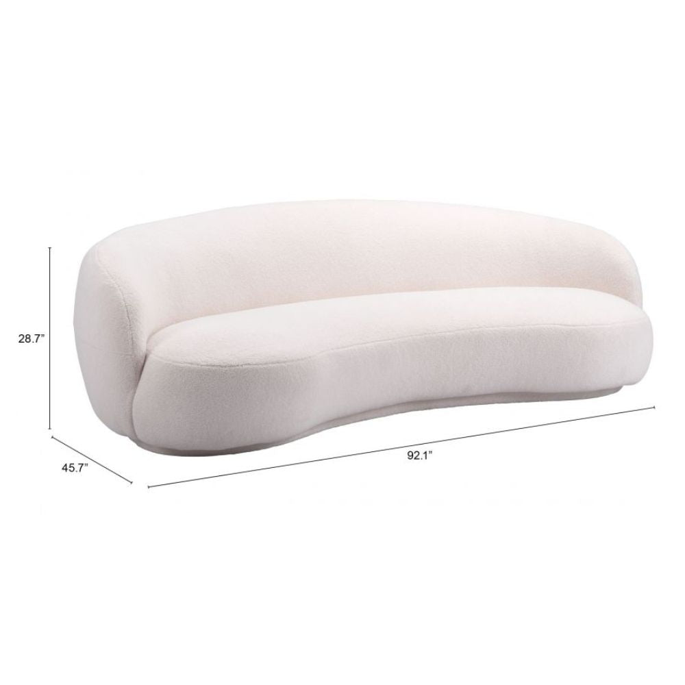 SOFÁ NOGAL BEAT TIBET | Sofá para Sala de Estar | 73 cm | Estructura Acero Polipropileno | Beige | Tela Estilo Boucle 100% Poliéster Madera Contrachapada | Interior - 109343 - Zuo - NOGAL BEAT - Sillon