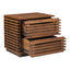 MESA AUXILIAR ZUO LINEA | Mesa Auxiliar Nogal para Habitación Cuarto | 2 Cajones | Madera de Caucho Chapada en Nogal MDF | Interior