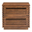 MESA AUXILIAR ZUO LINEA | Mesa Auxiliar Nogal para Habitación Cuarto | 2 Cajones | Madera de Caucho Chapada en Nogal MDF | Interior
