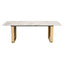 MESA DE CENTRO NOGAL BEAT ATLAS | Mesa de Centro Decorativa para Sala | 40 cm | Estructura Acero Inoxidable Galvanizado Oro | Blanco | Mármol Sintético | Interior - 100653 - Zuo - NOGAL BEAT - Mesas