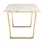 MESA NOGAL BEAT ATLAS | Mesa para Comedor | 51 cm | Base Acero Inoxidable Galvanizado Oro | Blanco | Piedra Compuesta de Mármol Sintético | Interior - 100652 - Zuo - NOGAL BEAT - Mesas