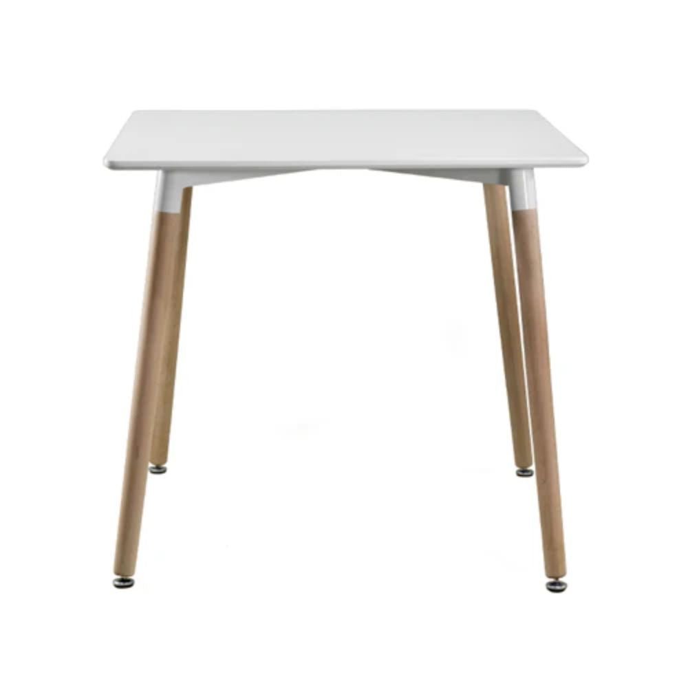 Mesa Ocasional para Comedor | 75 cm | Estructura Madera de Haya Polipropileno | Exterior Techado Cafetería Restaurante Mesa Desayunador Zona de Comida Hotel Bar Bistró Barra MESA NOGAL BEAT PERLA 75CM x 80CM X 80CM CAMCO