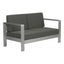 SOFA ZUO COSMOPOLITAN | Sofa Terraza Aire Libre | Marco en Aluminio | Gris Obscuro | Polietileno Imitacion Madera | Exterior