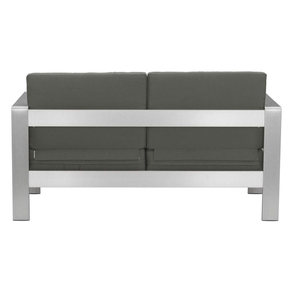 SOFA ZUO COSMOPOLITAN | Sofa Terraza Aire Libre | Marco en Aluminio | Gris Obscuro | Polietileno Imitacion Madera | Exterior