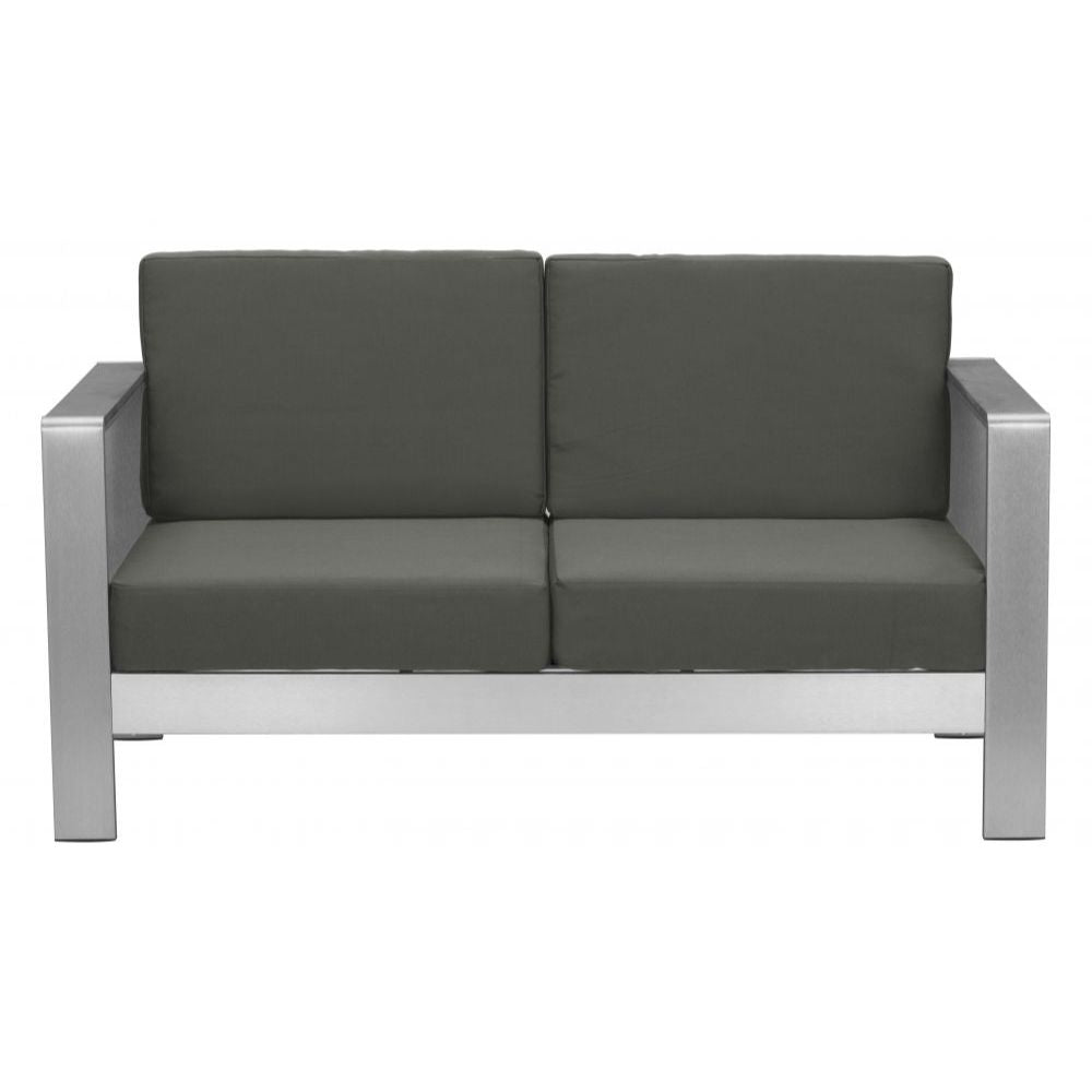SOFA ZUO COSMOPOLITAN | Sofa Terraza Aire Libre | Marco en Aluminio | Gris Obscuro | Polietileno Imitacion Madera | Exterior