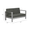 SOFA ZUO COSMOPOLITAN | Sofa Terraza Aire Libre | Marco en Aluminio | Gris Obscuro | Polietileno Imitacion Madera | Exterior